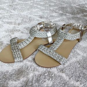 Kurt Geiger Carvella Silver Woven Sandals UK 38